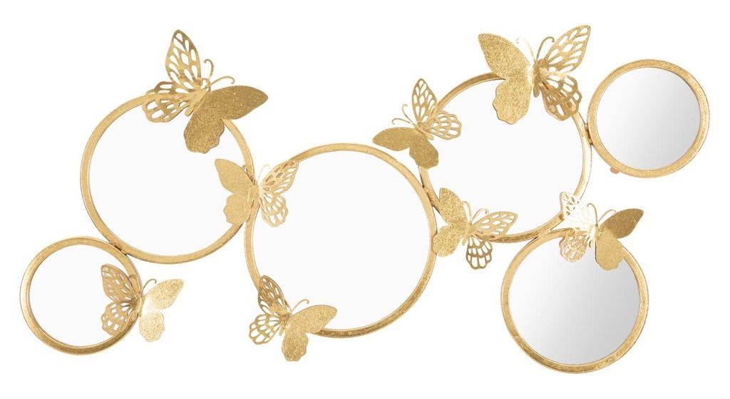 Fali dekoráció, tükörrel pillangók, arany - AURORE - Butopêa